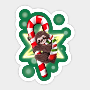 Candy cane sloth Sticker